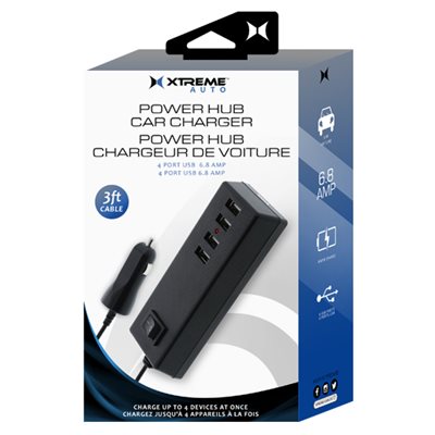 XTREME 4 Port USB Power Hub Car