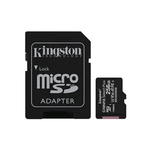 Kingston 256GB micSDXC Canvas Select Plus 100R A1 C10 Card + ADP