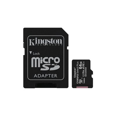 Kingston 64GB micSDXC Canvas Select Plus 100R A1 C10 Three Pack + Single ADP