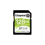 Carte SDXC Kingston de 128GO Canvas Select Plus 100R C10 UHS-I U3 V30