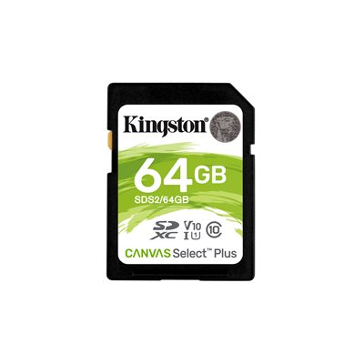 Carte SDXC Kingston de 64GO Canvas Select Plus 100R C10 UHS-I U3 V30