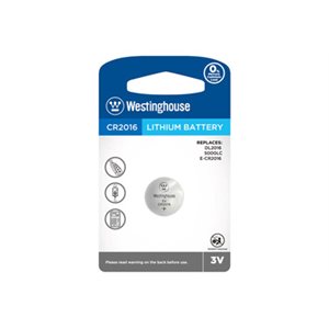 Westinghouse 24 x 1PK CR2016 Lithium Button Cells Blister Cards in a White Box