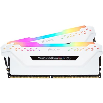 CORSAIR VENGEANCE RGB PRO 16GB (2x8GB) DDR4 3200 (PC4-25600) C16 DESKTOP MEMORY - WHITE