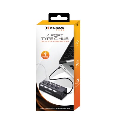 Xtreme 4 Port Type-C Hub USB 2.0 with