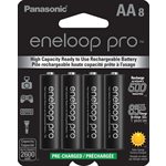 Panasonic eneloop pro 500 cycle 8-pack AA high capacity Ni-MH precharged rechargeable batteries