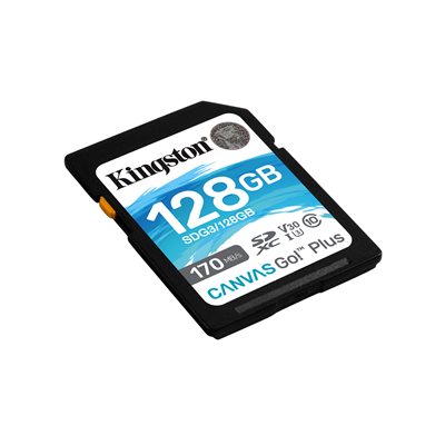 Kingston 128GB SDXC Canvas Go Plus 170R C10 UHS-I U3 V30 (Canada Retail)