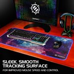 ACCESSORY POWER ENHANCE LED Soft XXL Extended Gaming Mouse Mat Galaxy