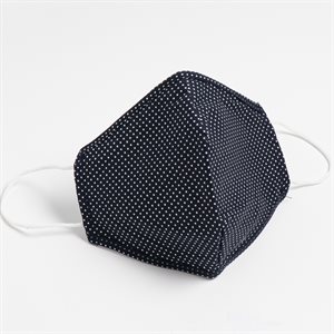 Washable Reusable Cotton Masks Navy/Dots Pack of 5