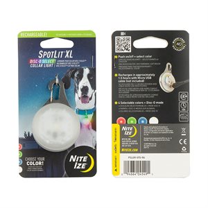 NITE IZE SpotLit XL Rechargeable Collar Light - Disc-O Select