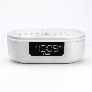 iHome UV-C Sanitizer with Bluetooth Speaker and USB Charging-WHT-ENG PKG