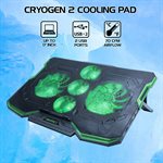 ACCESSORY POWER ENHANCE ENHANCE CRYOGEN Gaming Laptop Cooling Stand  BLK w/GREEN LED