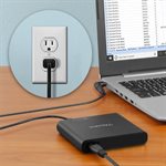 Aluratek Bloc d'alimentation universel 87W Type-C/USB-C et ports QC 3.0 - 9 embouts