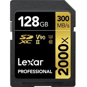 Lexar Professional SDXC 2000X 128GB Card Only UHSII BL Class 10 U3 V90