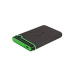 Disque dur externe Transcend de 4TO 2.5'' USB 3.1 Storejet M3C avec finition anti-chocs Gris/vert USB-C (inclus aussi cable USB-A)