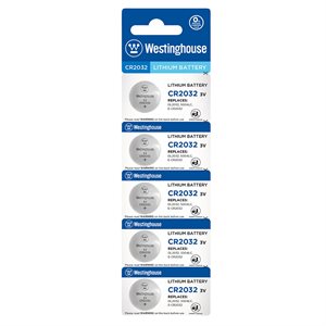Westinghouse CR2032 3.0V Lithium Button Cell Battery (5pcs Blister Card)