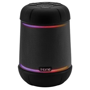 iHome BT Rechargeable Waterproof Speaker w/360° Stereo Sound & Color Changing Accent Light-ENG PKG