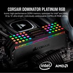 CORSAIR DOMINATOR PLATINUM RGB 16GB (2x8GB) DDR4 3200 (PC4-28800) C16 1.35V AMD Optimized Memory