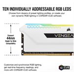 CORSAIR VENGEANCE RGB PRO SL 32GB (2x16GB) DDR4 3600 (PC4-28800) C18 1.35V Desktop Memory - White