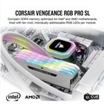 CORSAIR VENGEANCE RGB PRO SL 32GB (4x8GB) DDR4 3200 (PC4-25600) C16 1.35V - White