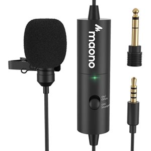 MAONO Lavalier Microphone Rechargeable Omnidirectional Condenser