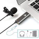 Microphone cravate USB MAONO avec prise audio pour casque