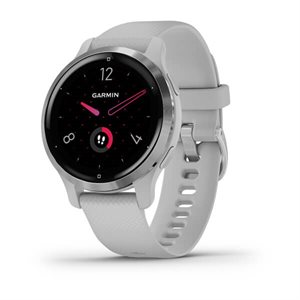 Garmin Venu 2S, Silver Stainless Steel Bezel with Mist Gray Case and Silicone Band