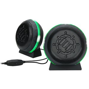 ACCESSORY POWER ENHANCE USB LED Gaming Speakers w/In-Line Volume Control & Powerful 5W Drivers  GRN