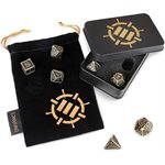 Accessory Power - Enhance - Tabletop RPGs 7pc DnD Metal Dice Set with Case and Dice Bag