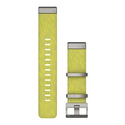 GARMIN QuickFit 22 Watch Straps Jacquard-weave Nylon Strap – Yellow/Green