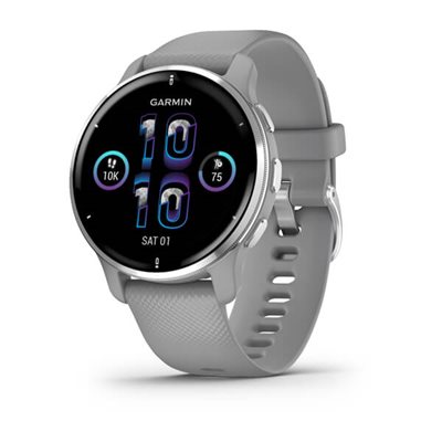 Garmin - Venu 2 Plus - Silver Stainless Steel Bezel