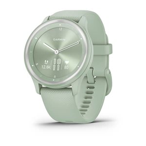 Garmin vivomove Sport Cool Mint Case and Silicone Band with Silver Accents