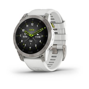 Garmin epix (Gen 2) – Sapphire Edition | 47 mm, White Titanium with Carrera White Band