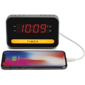 Timex - Réveil double avec chargement USB et veilleuse - T1200