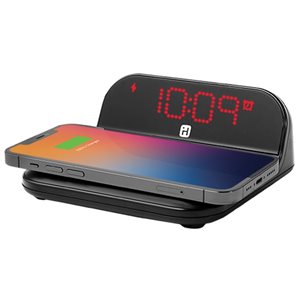 iHome IHV18 Sleek Alarm Clock with Wireless Charging