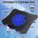 Accessory Power - Enhance - Cryogen 5 Laptop Cooling Stand with Blue LED