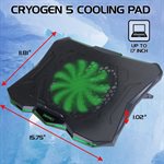 Accessory Power - Enhance - Cryogen 5 Laptop Cooling Stand with Green LED