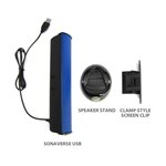 ACCESSORY POWER GOgroove SonaVERSE USB Clip On Soundbar Laptop Speaker with USB Plug-n-Play - Blue