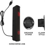 ACCESSORY POWER GOgroove SonaVERSE Clip-on USB stereo speaker with LED illumination - Red