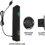 ACCESSORY POWER GOgroove SonaVERSE Clip-on USB stereo speaker with LED illumination - Green