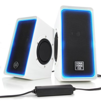 ACCESSORY POWER GOgroove SonaVERSE O2i USB Powered Multimedia Computer Speaker System w/ LED WHT