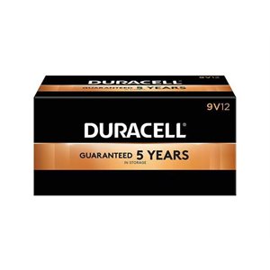 DURACELL COPPERTOP 9V (Bulk) Alkaline Battery PACK OF 12