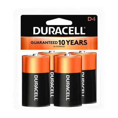 DURACELL COPPERTOP D Alkaline Battery PACK OF 4