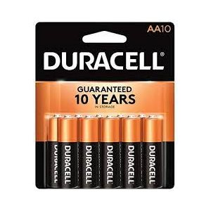 DURACELL COPPERTOP AA Alkaline Battery PACK OF 10