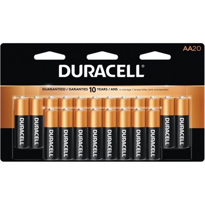 DURACELL COPPERTOP AA Alkaline Battery PACK OF 20