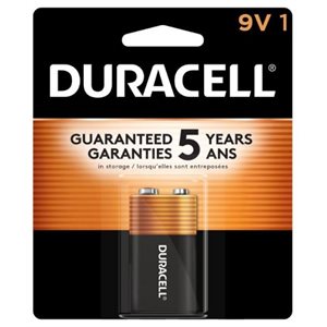 DURACELL COPPERTOP 9V Alkaline Battery PACK OF 1