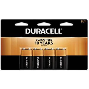 DURACELL COPPERTOP 9V Alkaline Battery PACK OF 4