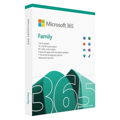 Microsoft Office 365 - Famille - 1A/6U - Boite