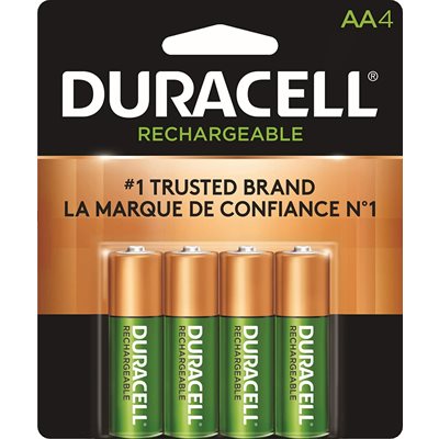 DURACELL RECHARGEABLE AA Nickel Metal Hydride Battery  PACK OF 4