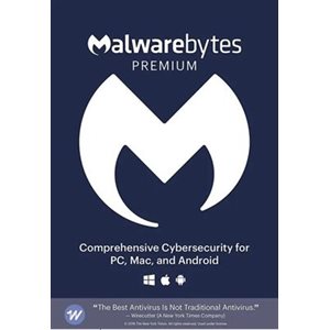 Malwarebytes Premium BIL PC/Mac/Android - 1 usagé / 1 an (Clé/Sleeve)