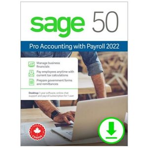 Sage 50 - Accounting Pro with Payroll - 1A - Clé (téléchargement)